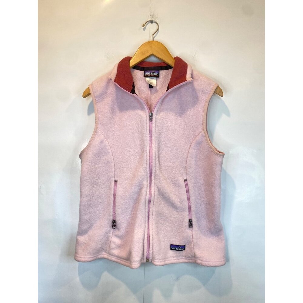 Patagonia Women's Synchilla Vest Size Large Sleeveless Pink Full Zip Granola